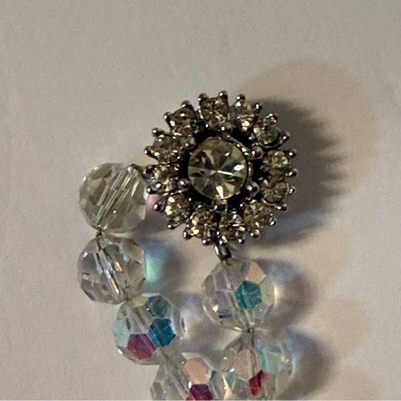 BERGERE BRACELET 2 STRAND CRYSTAL AURORA BOREALIS VINTAGE SIGNED 7.5” RHINESTONE - Picture 7 of 9